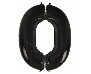 Balon foliowy B&C cyfra 0 czarna 92cm Balon foliowy B&C cyfra 0 czarna 92cm