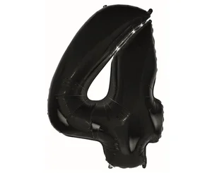 Balon foliowy B&C cyfra 4 czarna 92cm Balon foliowy B&C cyfra 4 czarna 92cm