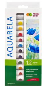 Farba akwarelowa STUDIO 12 kolorów x 12 ml Happy Color