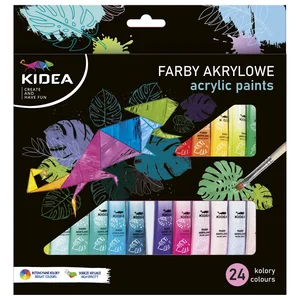 Farby akrylowe 24 kolory Kidea Farby akrylowe 24 kolory Kidea