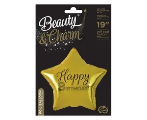 Balon foliowy Happy Birthday gwiazda złota Balon foliowy Happy Birthday gwiazda złota