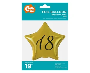 Balon foliowy 18-stka gwiazda złota