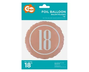 Balon foliowy 18-stka różowo złoty Balon foliowy 18-stka różowo złoty