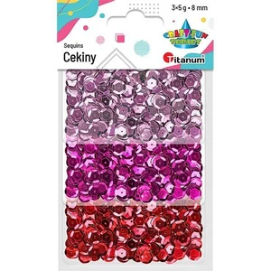 Cekiny okrągłe 8mm zestaw metaliczny 3 kolory x5g Cekiny okrągłe 8mm zestaw metaliczny 3 kolory x5g