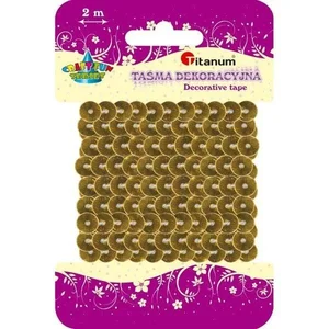 Cekiny na taśmie 6mm 2m złote Cekiny na taśmie 6mm 2m złote