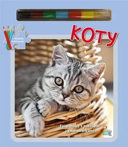 Koty. Książeczki z puzzlami, kolorowankami i kolorową kredką
