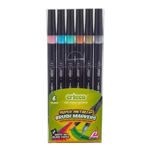 Cricco, dwustronne pisaki pędzelkowe - metaliczne, 6 szt. (CR385K6)
