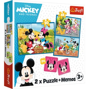 Puzzle 2w1 + memos Poznaj bohaterów Disney 93344
