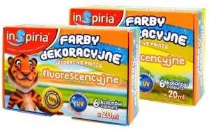 Farby dekoracyjne fluorescencyjne 6 kolorów 20ml Farby dekoracyjne fluorescencyjne 6 kolorów 20ml