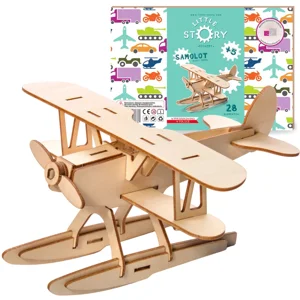 Little Story Drewniane Puzzle Model 3D - Samolot Little Story Drewniane Puzzle Model 3D - Samolot