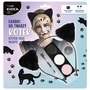 Farby do twarzy zestaw z opaską Kotek Kidea Farby do twarzy zestaw z opaską Kotek Kidea