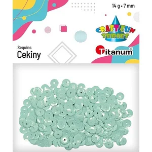 Cekiny 7mm okrągłe pastelowe 14g jasnomiętowe Cekiny 7mm okrągłe pastelowe 14g jasnomiętowe