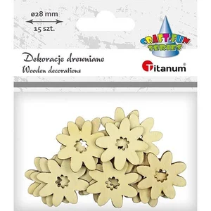 Drewniane kwiaty 28mm 15szt Drewniane kwiaty 28mm 15szt