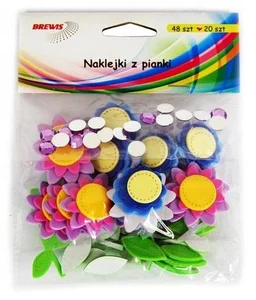 Naklejki z pianki kwiatki + cyrkonie Naklejki z pianki kwiatki + cyrkonie