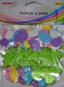 Naklejki z pianki kwiaty z brokatem 92szt Naklejki z pianki kwiaty z brokatem 92szt