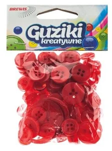 Guziki kreatywne czerwone 40g