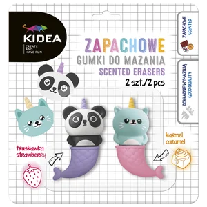 Gumki do mazania zapachowe kotek i panda Kidea 2 sztuki