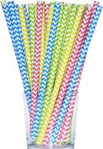 Słomki papierowe shake 8mm różowe 10szt Słomki papierowe shake 8mm różowe 10szt