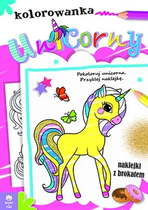 Unicorny. Kolorowanka z brokatem