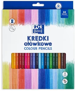 Kredki ołówkowe Oxford Regular z temperówką 24 kolory