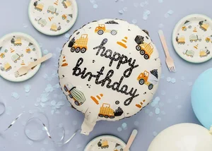 Balon foliowy Pojazdy budowlane 45cm Balon foliowy Pojazdy budowlane 45cm