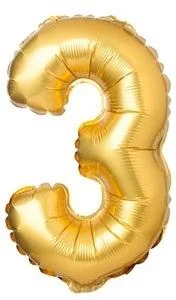 Balon foliowy matowy złoty 3 69cm Balon foliowy matowy złoty 3 69cm