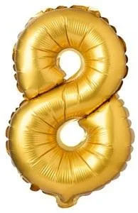 Balon foliowy matowy złoty 8 69cm Balon foliowy matowy złoty 8 69cm
