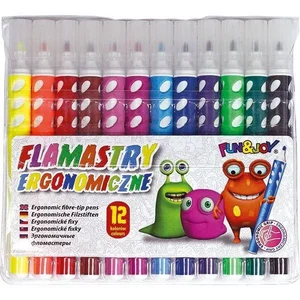 Flamastry 12 kolorów, okrągłe, ozdobne dziurki Flamastry 12 kolorów, okrągłe, ozdobne dziurki
