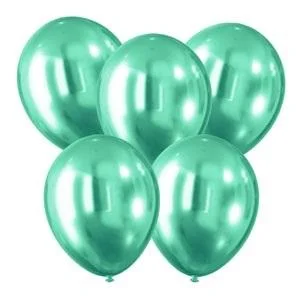 Balony z efektem chromu zielone 30cm 5szt Balony z efektem chromu zielone 30cm 5szt