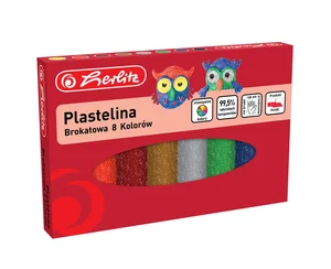 Plastelina brokatowa 8 kolorów Plastelina brokatowa 8 kolorów