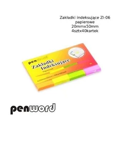 Zakładki indeksujące 20x50mm 4x40szt papierowe Zakładki indeksujące 20x50mm 4x40szt papierowe