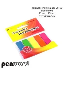 Zakładki indeksujące 12x45mm 5x25szt plastikowe Zakładki indeksujące 12x45mm 5x25szt plastikowe