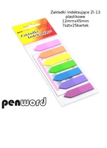 Zakładki indeksujące 12x45mm 7x25szt plastikowe Zakładki indeksujące 12x45mm 7x25szt plastikowe
