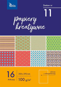 Papiery kreatywne zestaw 11 A4 16 ark.