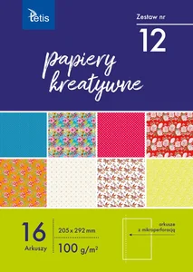 Papiery kreatywne zestaw 12 A5 16 ark.