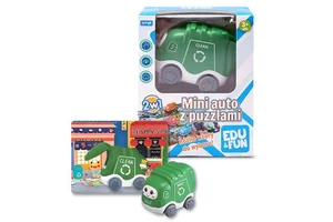 Mini auto z puzzlami śmieciarka Edu&Fun Mini auto z puzzlami śmieciarka Edu&Fun