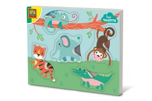 Puzzle drewniane ze zwierzętami do dotykania Puzzle drewniane ze zwierzętami do dotykania