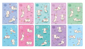 Paczka Zeszyt A5 16k 3-linia kolorowa cute dogs pakiet 10 szt. Paczka Zeszyt A5 16k 3-linia kolorowa cute dogs pakiet 10 szt.