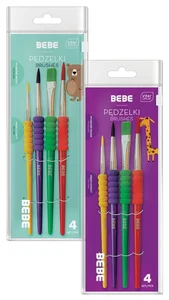 Pędzelki z uchwytem 4 sztuki BB Kids Pędzelki z uchwytem 4 sztuki BB Kids
