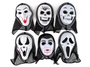 Maska na Halloween z kapturem 30x22cm MIX Maska na Halloween z kapturem 30x22cm MIX