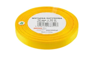 Wstążka satynowa żółta 12mmx32m
