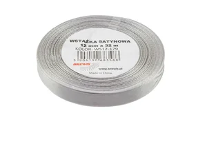 Wstążka satynowa srebrna 12mmx32m Wstążka satynowa srebrna 12mmx32m