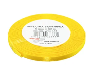 Wstążka satynowa jasna żółta 6mmx32m