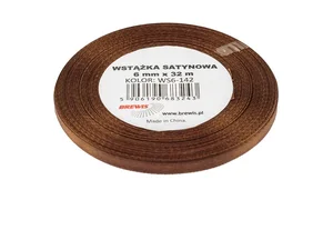 Wstążka satynowa brązowa 6mmx32m