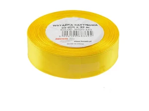Wstążka satynowa żółta 25mmx32m Wstążka satynowa żółta 25mmx32m