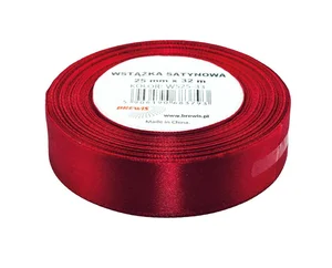 Wstążka satynowa bordowa 25mmx32m Wstążka satynowa bordowa 25mmx32m