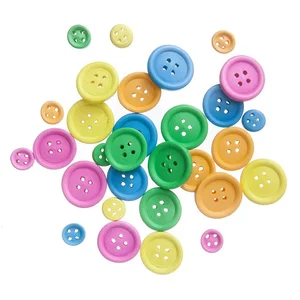 Guziki drewniane neon 30szt MIX Guziki drewniane neon 30szt MIX