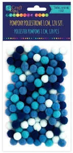 Pompony poliestrowe niebieskie 1cm różowy 120szt Pompony poliestrowe niebieskie 1cm różowy 120szt