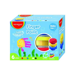 Farby do malowania palcami KEYROAD 6x100 ml Farby do malowania palcami KEYROAD 6x100 ml