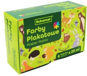 Farby plakatowe 20ml 6 kolorów Farby plakatowe 20ml 6 kolorów